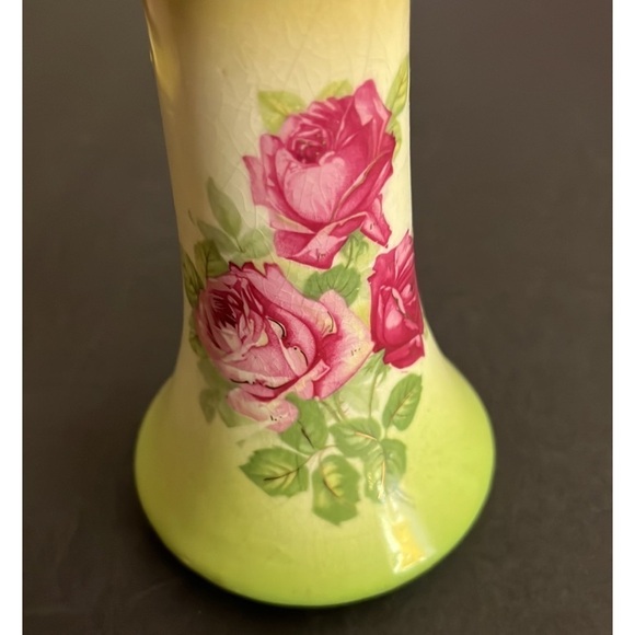 Antique Victorian Flower Pig with pink roses - Picture 4 of 6